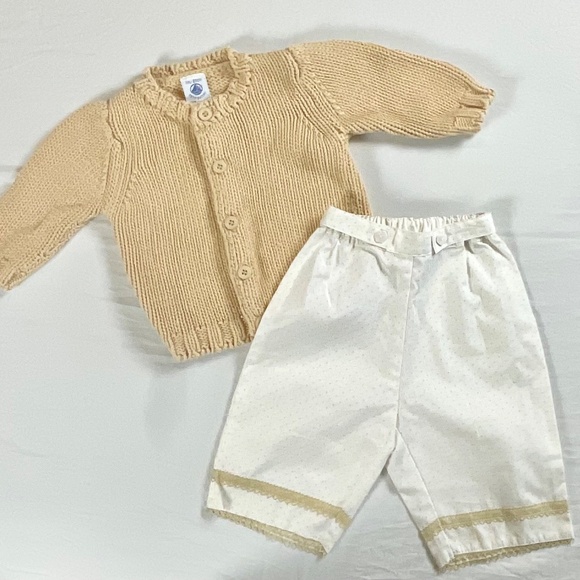 Petit Bateau Two Piece Matching Set with Cardigan and Pants 3M - Picture 2 of 12